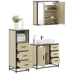 vidaXL Ensemble de meubles de salle de bain 3 Pièces chêne sonoma