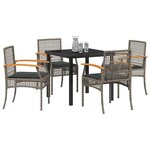 vidaXL Ensemble de salle à manger pour jardin 5 Pièces Gris polyrotin