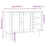vidaXL Buffet SENJA aspect rotin noir 112x40x80cm bois massif de pin