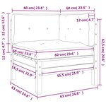 vidaXL Canapé d'angle de jardin avec coussins 2Pièces bois massif douglas