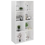 vidaXL Bibliothèque/Buffet Blanc brillant 66x30x130 cm Bois ingénierie