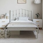 vidaXL Cadre de lit métal sans matelas et tête de lit blanc 100x190 cm