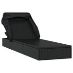vidaXL Transat avec toit pliable noir 213x63x97 cm résine tressée