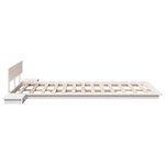 vidaXL Cadre de lit au sol avec tables de nuit blanches 135x190cm en bois massif