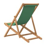 Vidaxl chaise de plage pliable bois de teck solide vert