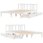 vidaXL Cadre de lit sans matelas blanc 140x200 cm bois de pin massif