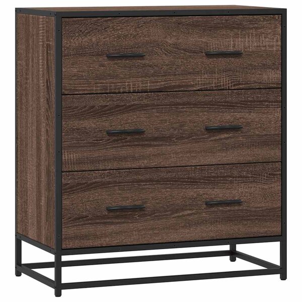 vidaXL Buffet chêne marron 68x35x76 cm bois d'ingénierie et métal
