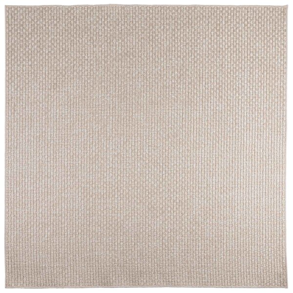 vidaXL Tapis de surface Carré HUARTE Crème 240 x 240 cm Polyester