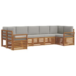 vidaXL Ensemble de canapé d'angle 7 Pièces Gris Naturel et Clair