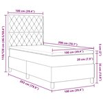 Lit avec sommier à ressorts et matelas vidaXL avec LED Noir 100x200 cm Velours