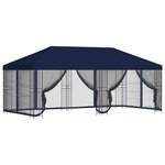 vidaXL Gazebo avec murs latéraux 6 x 3 m Bleu Polyester et Acier