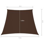 vidaXL Voile de parasol Tissu Oxford trapèze 3/5x4 m Marron