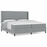 vidaXL Lit à ressorts avec matelas Gris clair 200 x 200 cm tissu