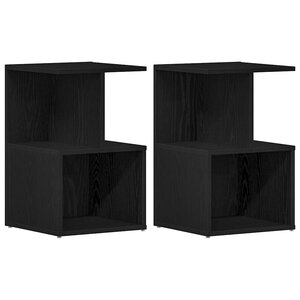 vidaXL Cabinet de chevet 2 Pièces Chêne noir 35 x 35 x 55 cm