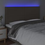 vidaXL Tête de lit à LED Taupe 200x5x118/128 cm Tissu
