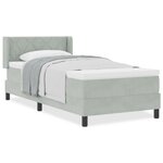 Lit Box Spring vidaXL avec Matelas Gris clair 100x200 cm Velours