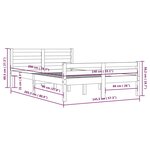 vidaXL Cadre de lit sans matelas gris bois massif 140x200 cm
