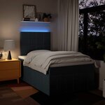 vidaXL Sommier à lattes de lit avec matelas bleu 120x190 cm tissu