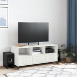 vidaXL Meuble TV blanc 100 5x39x43 5 cm acier
