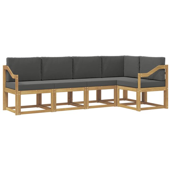 vidaXL Ensemble de canapés d'extérieur 5 pc Blanc et anthracite