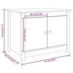 vidaXL Table basse Noir 71x49x55 cm Bois massif de pin