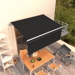 vidaXL Auvent rétractable automatique avec store 3x2 5 m Anthracite