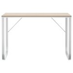 vidaXL Bureau d'ordinateur Blanc et chêne 110x60x73 cm Aggloméré