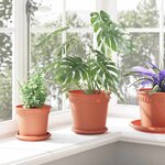 vidaXL Pot à fleurs rond 24 Pièces Rouge brique Ø 19 x 16 cm Plastique