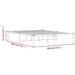 vidaXL Cadre de lit métal blanc 140x190 cm