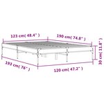 vidaXL Cadre de lit sans matelas sonoma gris 120x190 cm