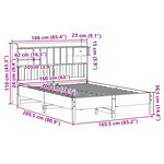 vidaXL Lit bibliothèque sans matelas 160x200 cm bois massif de pin