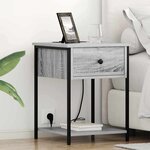 vidaXL Cabinet de chevet Sonoma gris 42 x 41 x 56 cm Bois d'ingénierie