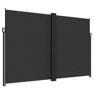 vidaXL Auvent latéral rétractable Noir 220x1200 cm