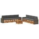 vidaXL Ensemble de canapés d'extérieur 9 pc Naturel et Anthracite