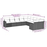 vidaXL Salon de jardin 10 Pièces avec coussins gris résine tressée