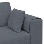 vidaXL Canapé en velours avec coussin 3 Pièces Gris foncé 208 cm Velours