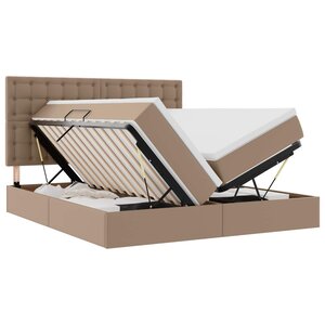 vidaXL Lit avec rangement et LED Cappuccino 180 x 200 cm Simili cuir