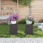 Supports de plantes d'extérieur vidaXL 2 pièces Noir 24x24x35 cm Acier