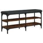 vidaXL Banc à chaussures chêne fumé 102x32x47 cm bois d'ingénierie