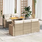 vidaXL Salon de jardin avec coussins 6 Pièces beige résine tressée