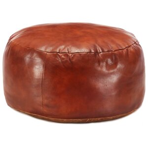 vidaXL Pouf 60 x 30 cm Brun roux Cuir véritable de chèvre