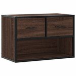 vidaXL Meuble TV chêne brun 60x31x39 5 cm bois d'ingénierie et métal