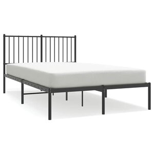 vidaXL Cadre de lit métal sans matelas avec tête de lit noir 120x200cm