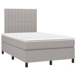 vidaXL Sommier à lattes de lit matelas LED gris clair 120x190 cm tissu