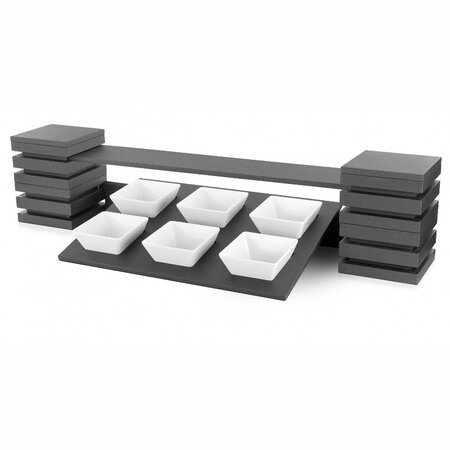 Kit présentoir buffet cubic® 2 niveaux avec 6 bols carrés - pujadas -  - dm laquée et mélamine