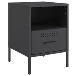 vidaXL Tables de chevet 2 Pièces noir 36x39x50 5 cm acier
