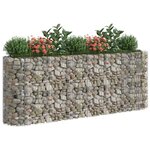 vidaXL Lit surélevé à gabion Fer galvanisé 260x50x100 cm