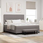 vidaXL Lit à ressorts avec tête de lit Taupe 180 x 200 cm tissu