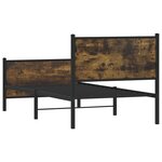 vidaXL Cadre de lit en métal sans matelas chêne fumé 80x200 cm