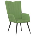 vidaXL Chaise de relaxation avec tabouret Vert clair Velours